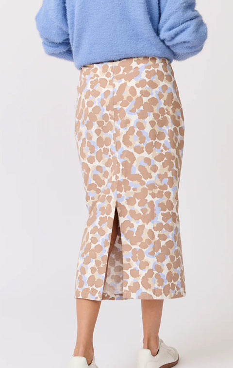 CARTEL AND WILLOW Abbie Skirt - Toffee Leopard