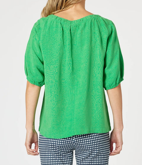 GORDON SMITH Lino V Neck Top Elm