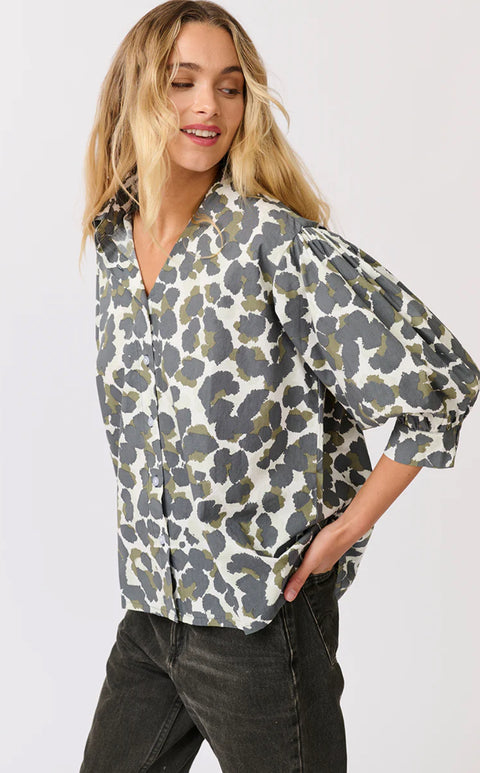 CARTEL AND WILLOW Jaime Top Khaki Leopard