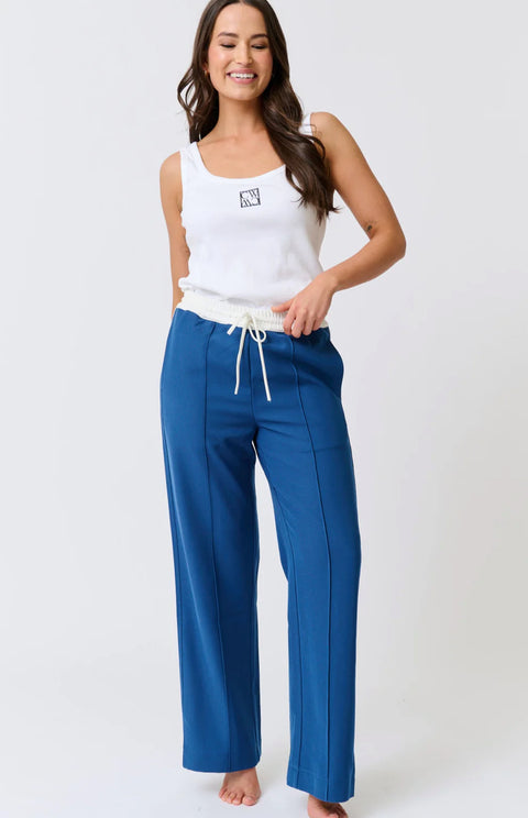 CARTEL AND WILLOW Lottie Pant Navy/White