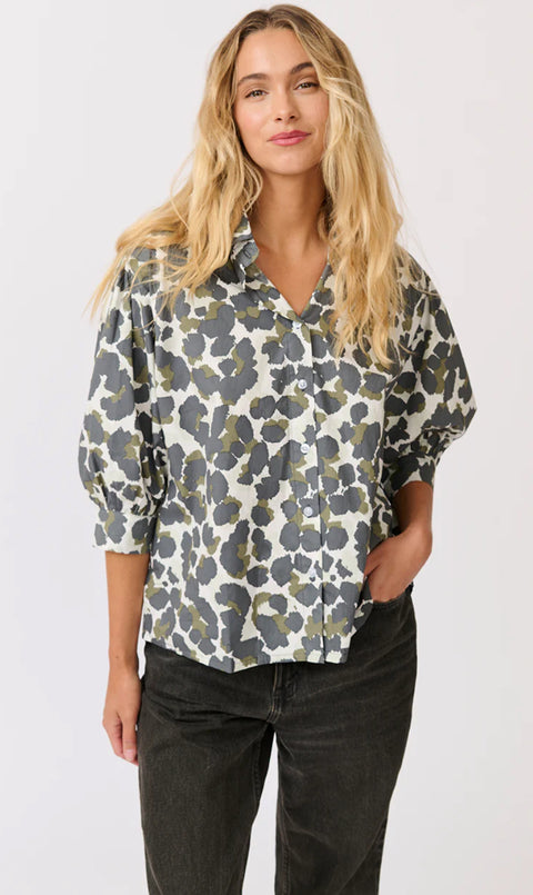 CARTEL AND WILLOW Jaime Top Khaki Leopard