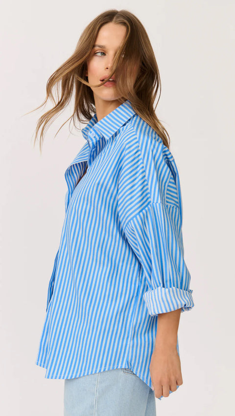 CARTEL AND WILLOW Tammy Shirt Ocean Stripe