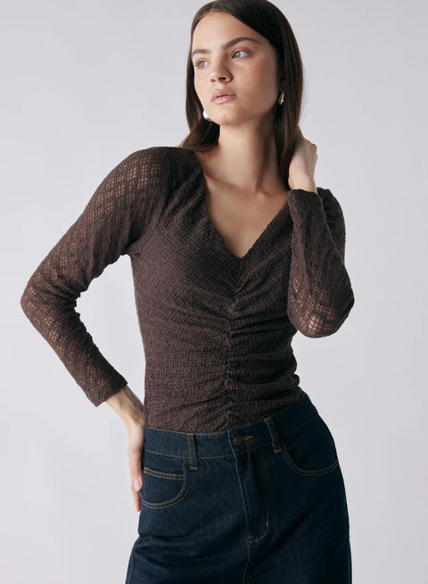 ESMAEE Exile Lace Top Chocolate
