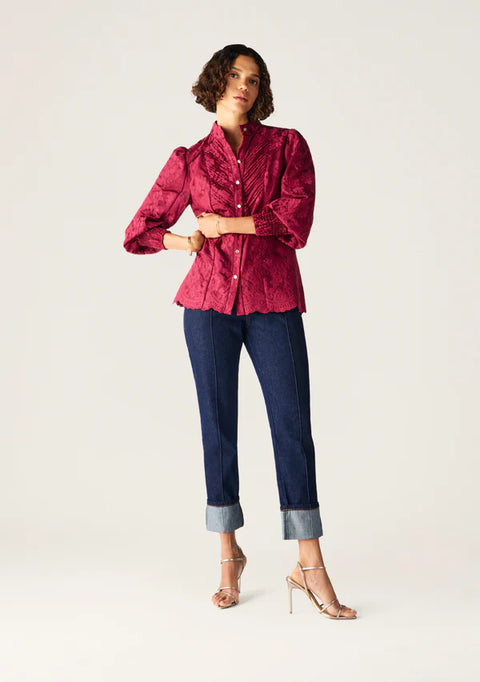 MOS The Label Edith Lace Blouse Cherry