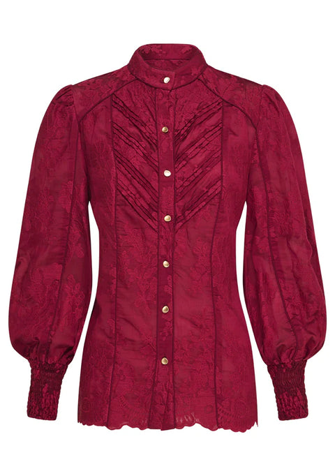 MOS The Label Edith Lace Blouse Cherry