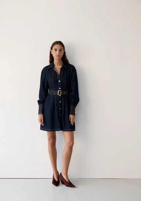 MOS The Label Sia Denim Mini Dress Denim