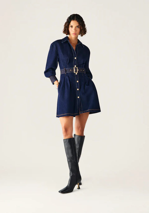 MOS The Label Sia Denim Mini Dress Denim