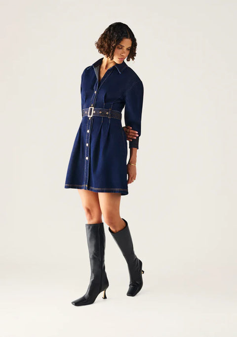 MOS The Label Sia Denim Mini Dress Denim