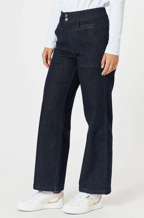 Gordon Smith Hudson High Rise Wide Leg Jean Dark Denim
