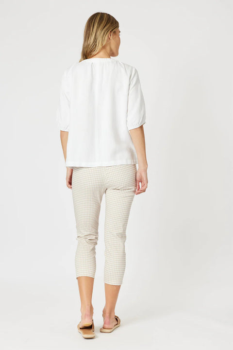 GORDON SMITH Lino V Neck Top White