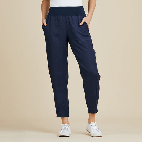 GORDON SMITH Sarah Linen Pant Navy