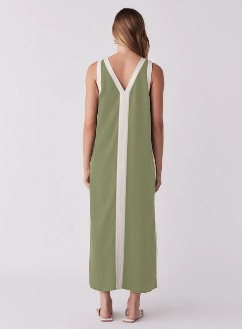 ESMAEE Monochrome Dress Sage/Cream