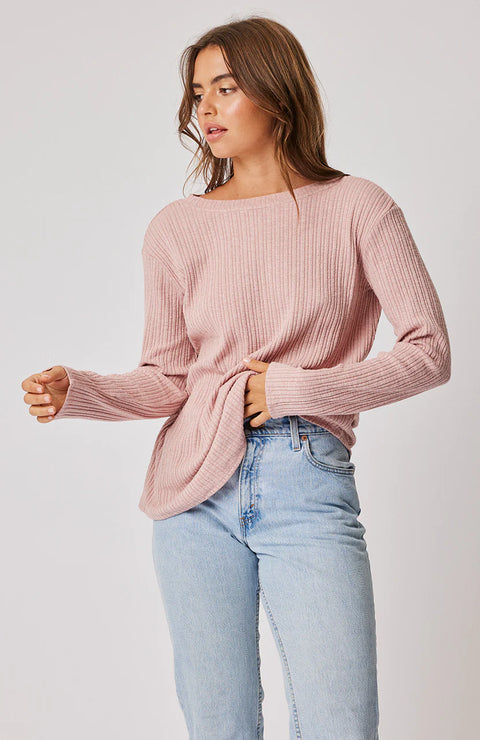 CARTEL AND WILLOW Lola Long Sleeve Top Musk Knit