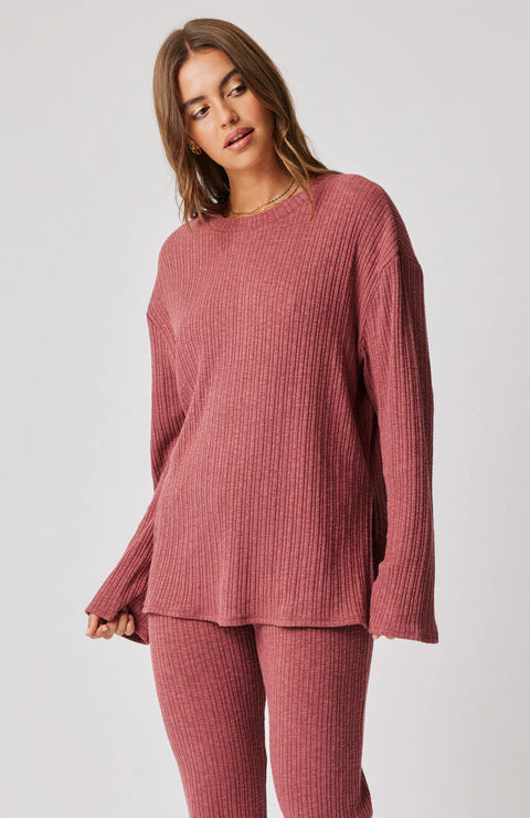 CARTEL AND WILLOW Eva Knit Top Berry Knit