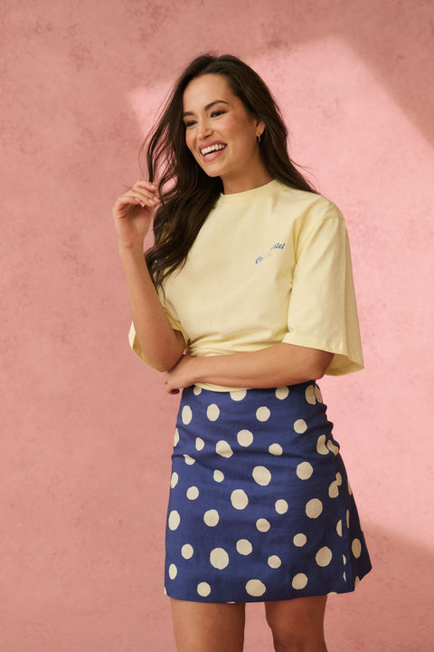 CARTEL AND WILLOW Zyla Mini Skirt Navy Spot