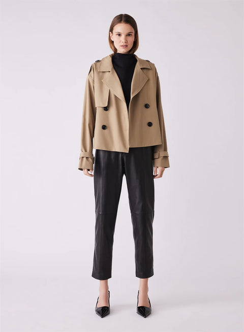 ESMAEE Avenue Cropped Trench Driftwood