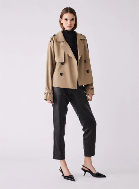 ESMAEE Avenue Cropped Trench Driftwood