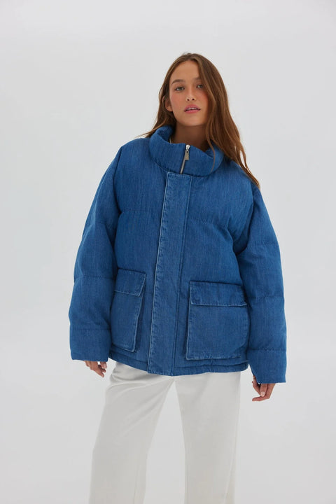 TOAST SOCIETY Denim Puffer - Denim Blue