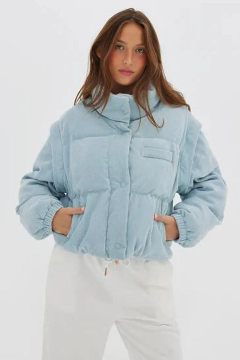 TOAST SOCIETY Corduroy Puffer Vest - Baby Blue