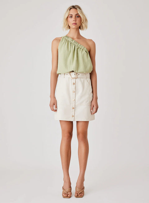 ESMAEE Kokomo Denim Skirt Ivory