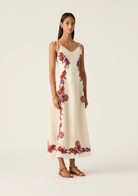 MOS THE LABEL Frida Embroidery Maxi Dress