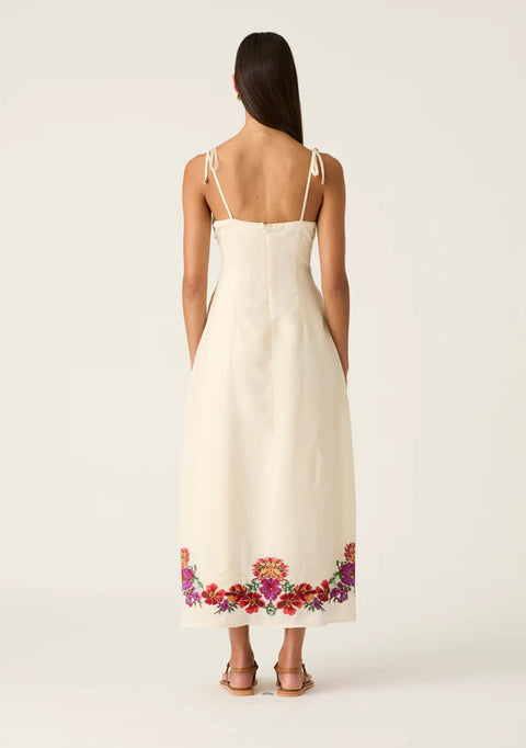 MOS THE LABEL Frida Embroidery Maxi Dress