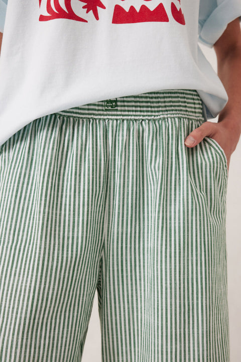 CERES LIFE Lounge Pant Winter Green Bright White Stripe