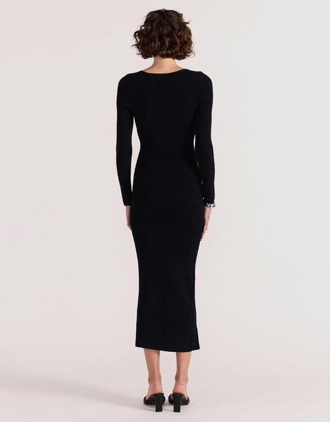 STAPLE THE LABEL Marcel Knit Midi Dress Black