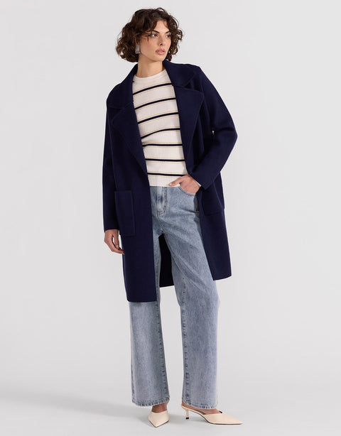 STAPLE THR LABEL Hunter Coatigan Navy