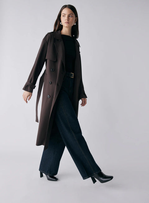 ESMAEE Avenue Trench Coat Chocolate