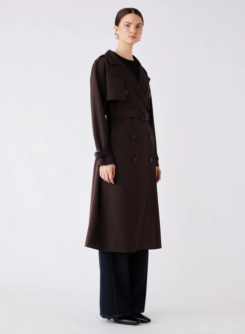 ESMAEE Avenue Trench Coat Chocolate