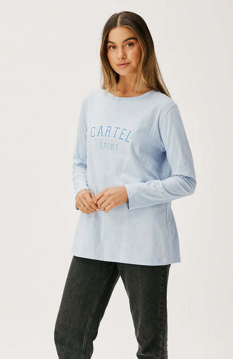 CARTEL AND WILLOW Lola Long Sleeve Top Ice Blue  CARTEL AND WILLOW  Klou Boutique