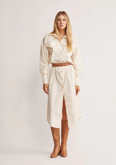 MOS THE LABEL Wanderer Midi Dress Ivory  MOS THE LABEL  Klou Boutique