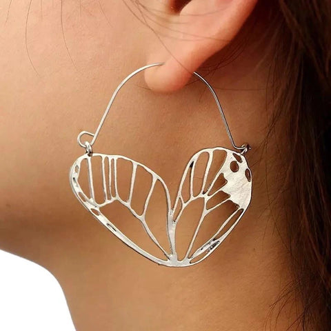 Monarch Butterfly Wing Earrings Silver  G x G  Klou Boutique