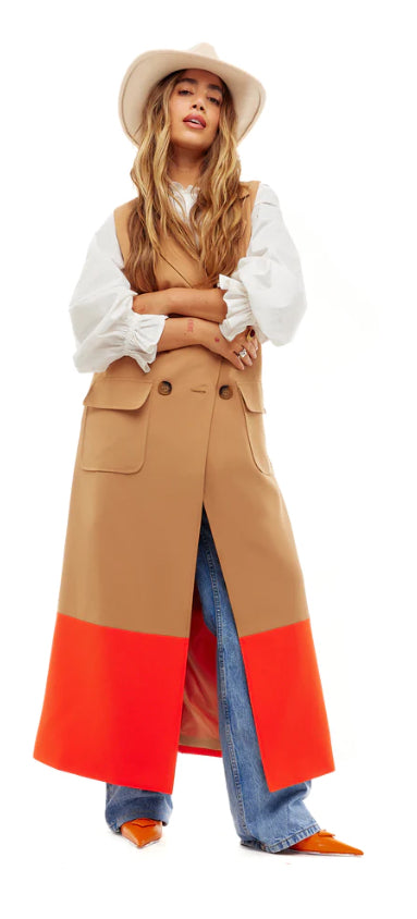 NEVERFULLY DRESSED Camel and Orange Waistcoat  NEVER FULLY DRESSED  Klou Boutique