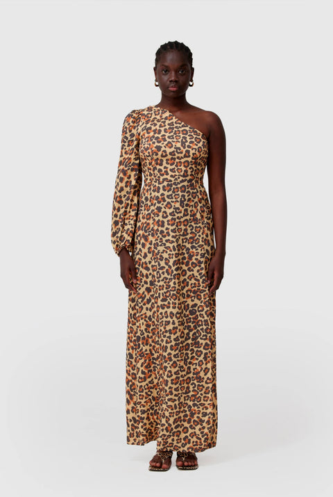 The Wolf Gang - Pacifica One Shoulder Maxi Dress, leopard  THE WOLF GANG  Klou Boutique