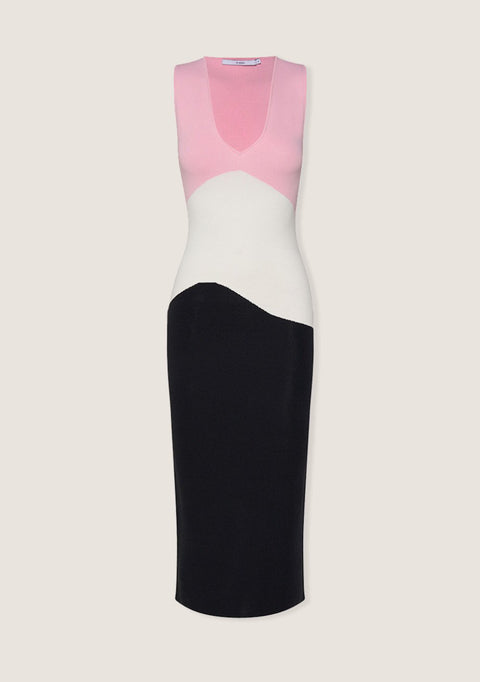 By Johnny Tess Tri Colour MIDI Dress - pink/white/black  BY JOHNNY  Klou Boutique