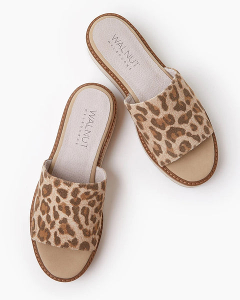 WALNUT Jac Leather Slide - Ivory Leopard Suede  WALNUT MELBOURNE  Klou Boutique